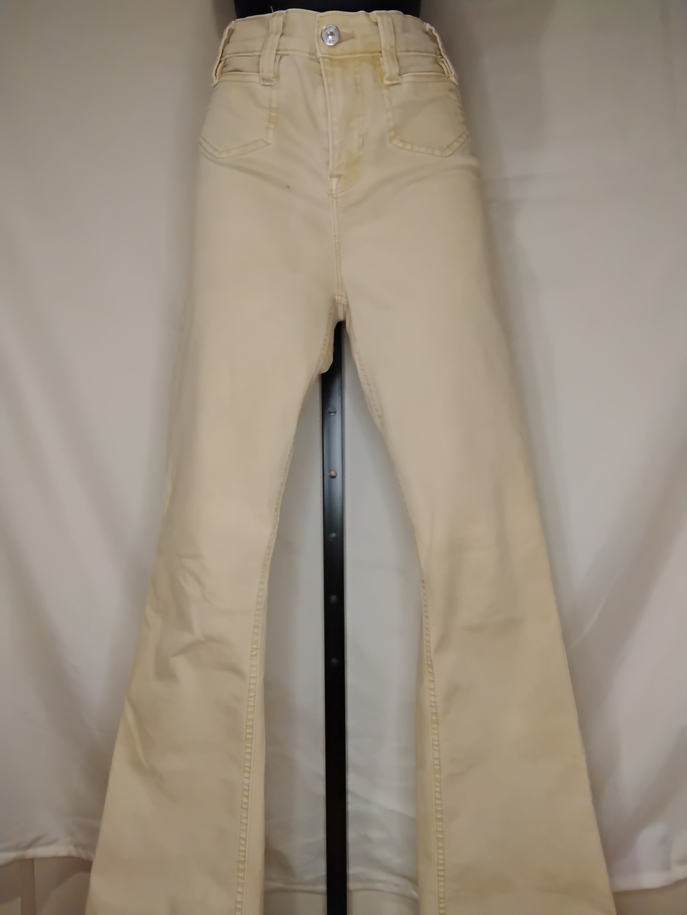 Nicole Miller Cream Boot Cut Jeans